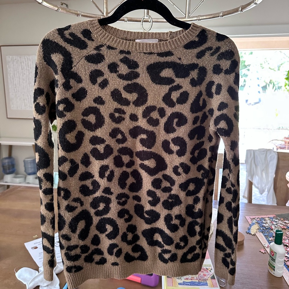 Forever 21 Black and Brown Leopard Print Sweater